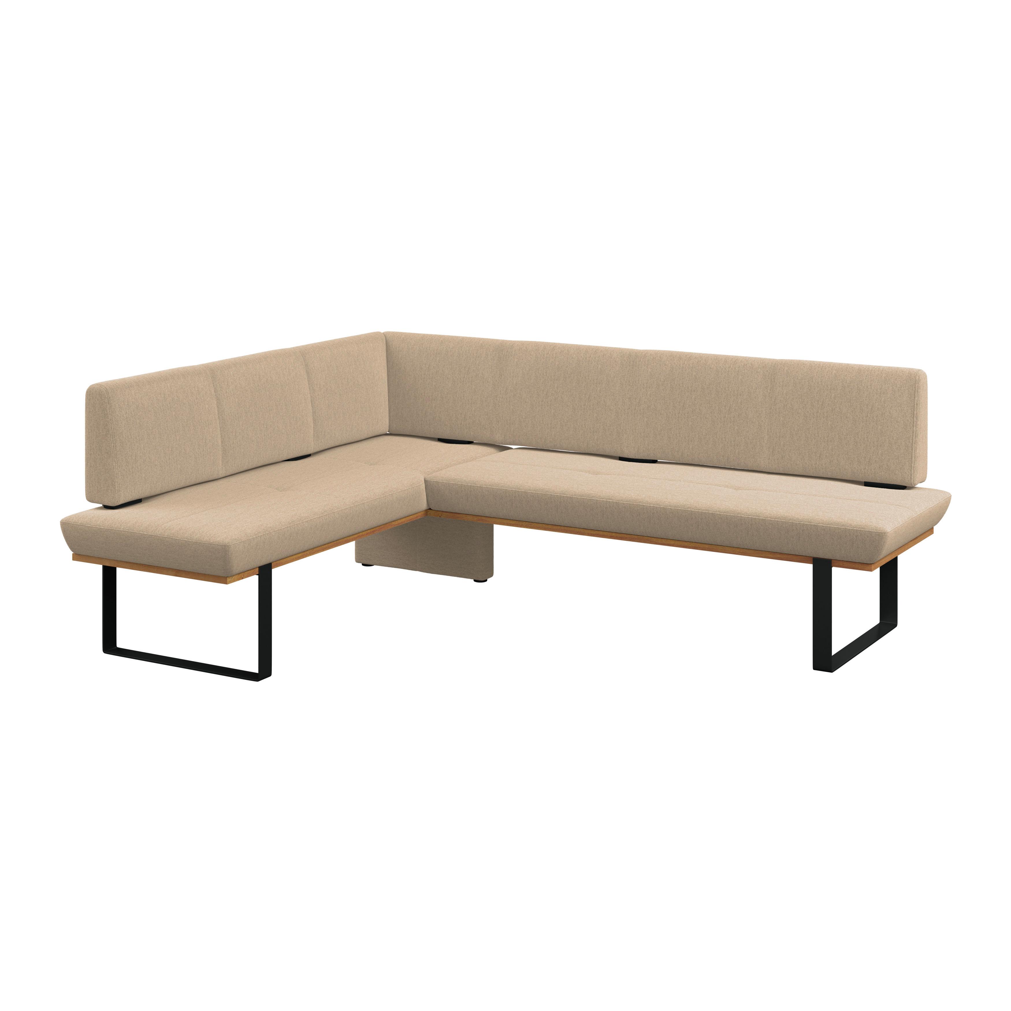 Eckban Tristan Webstoff ,S:195x245cm - Beige/Schwarz, MODERN, Holz/Textil (195/245cm) - James Wood