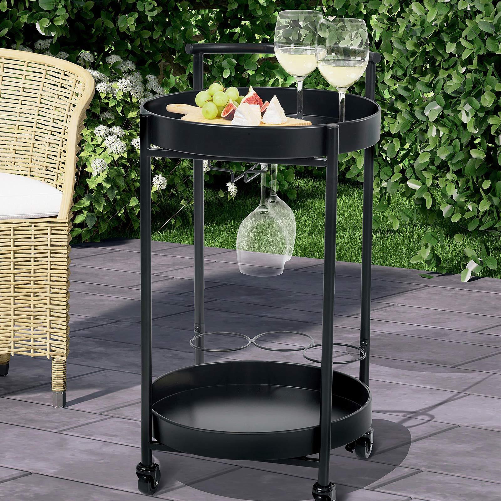 Garten-Servierwagen Servierwagen Calla - Anthrazit, LIFESTYLE, Kunststoff/Metall (40/75cm)