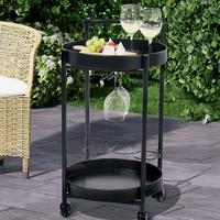 Garten-Servierwagen Servierwagen Calla - Anthrazit, LIFESTYLE, Kunststoff/Metall (40/75cm)