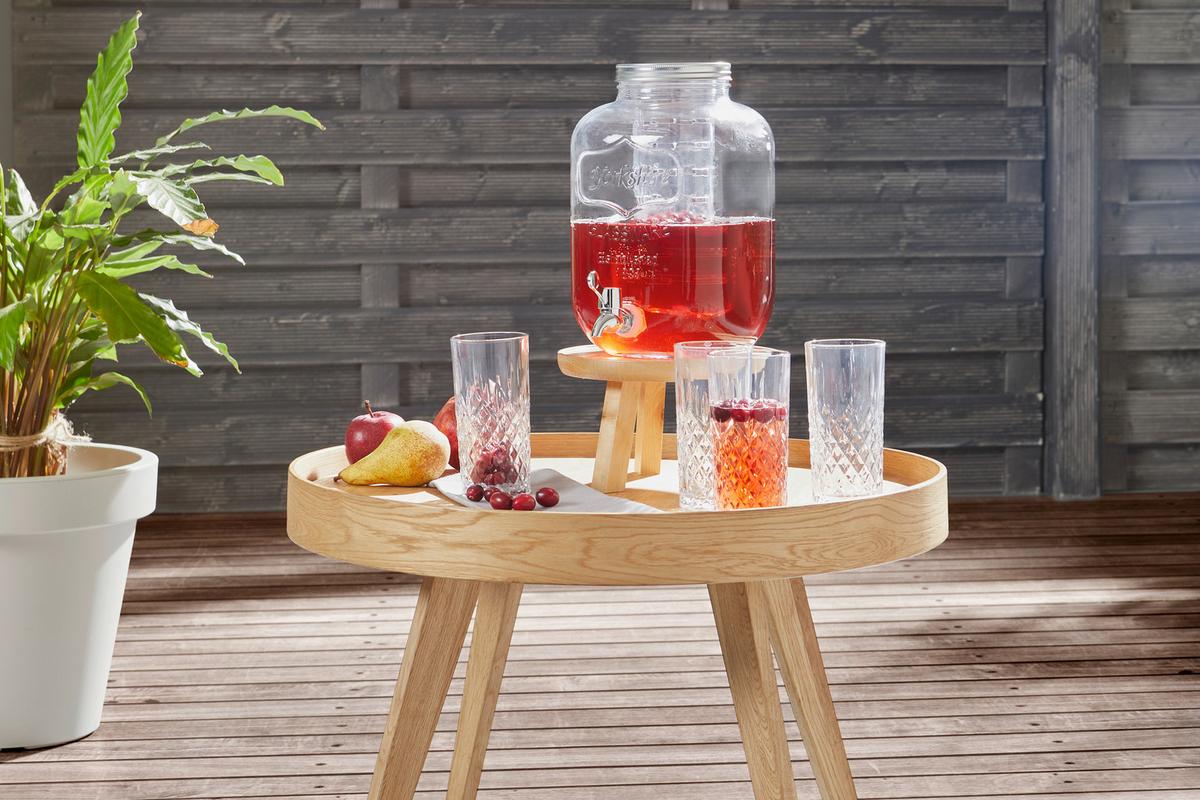 Getränkespender Lola - Klar/Edelstahlfarben, Basics, Glas/Kunststoff (16,5/27cm) - Luca Bessoni