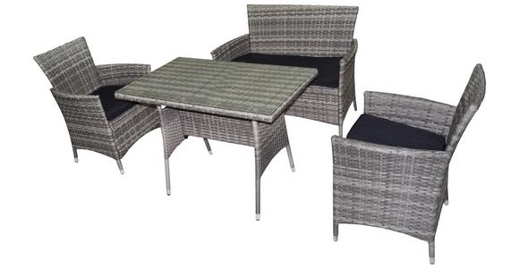 Loungegarnitur Valetta - Anthrazit/Grau, MODERN, Glas/Kunststoff (110/80/61cm) - Beldano