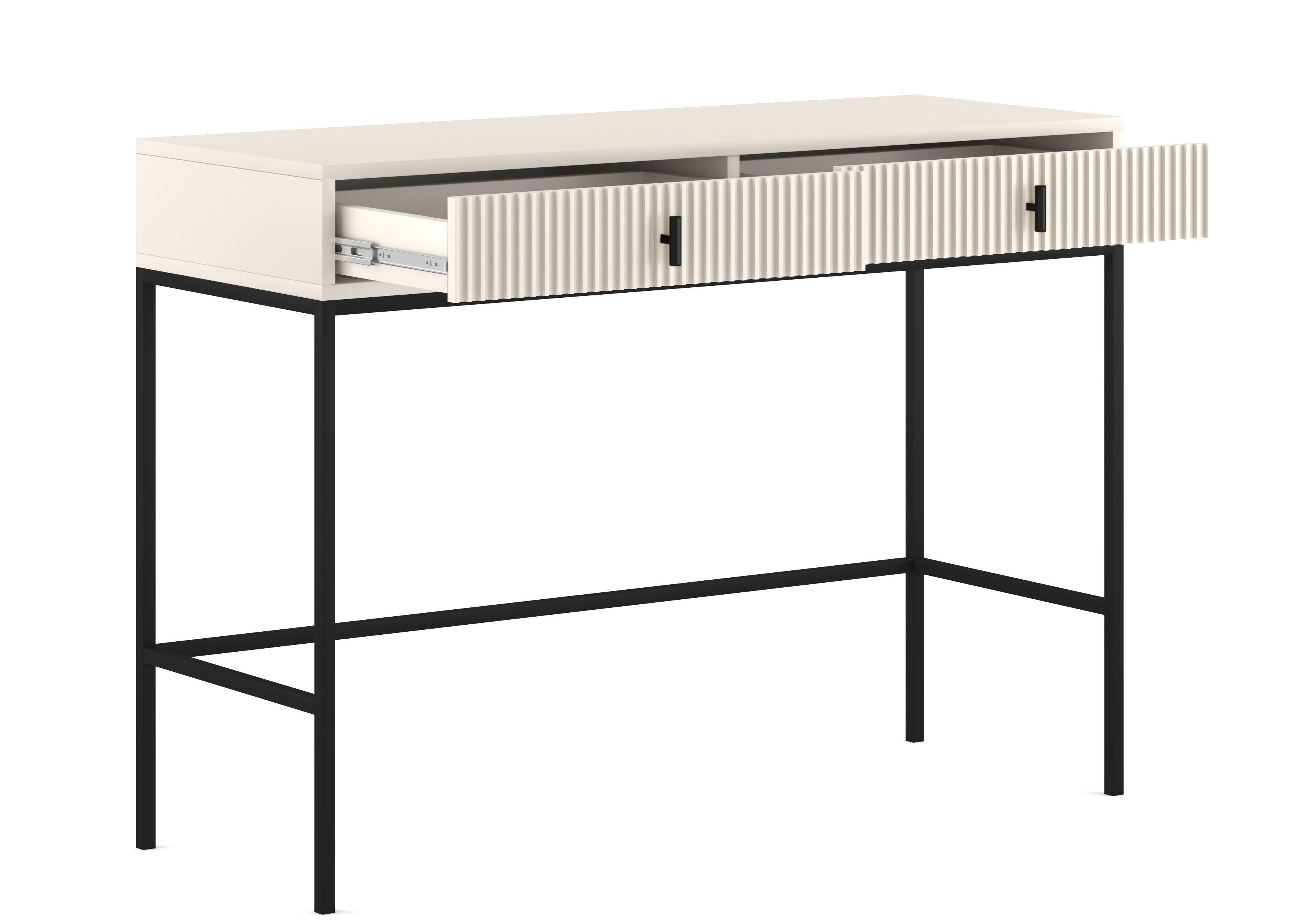 Konzolový stolík, kašmírový, š: 104,2 cm - čierna/kašmírová, Design, kov/kompozitné drevo (104,2/77/50cm) - P & B