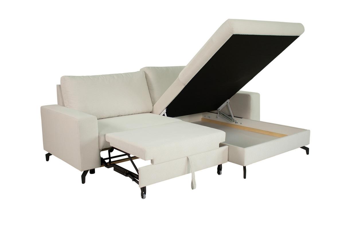 Ecksofa Clara Creme B: 240 Cm - Creme, MODERN, Textil (240/87/177cm)