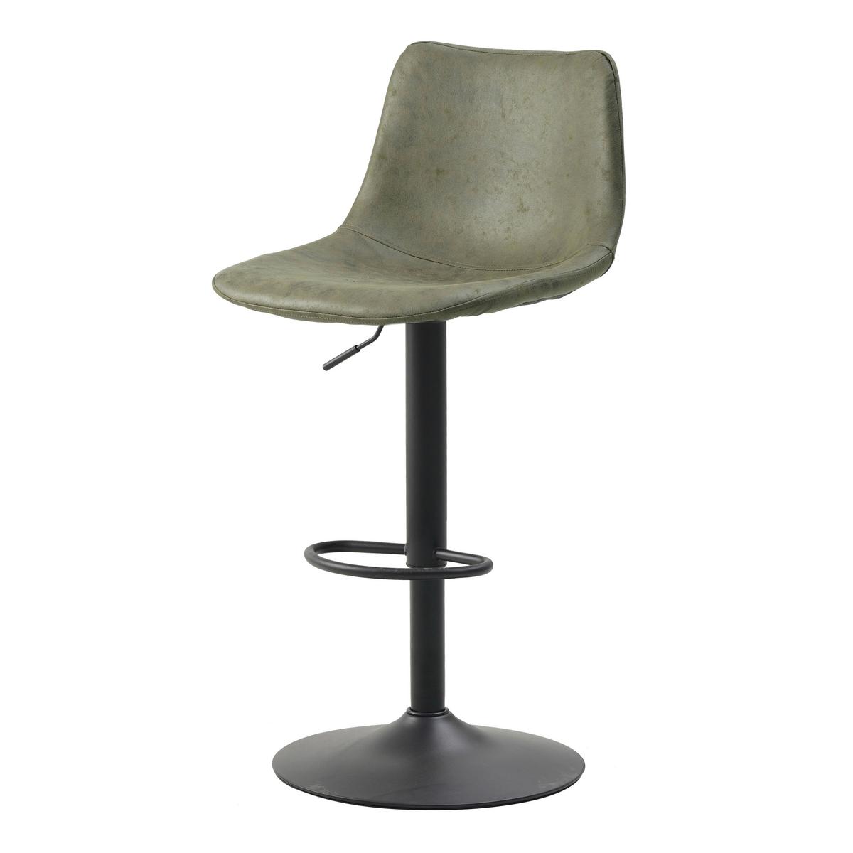BARHOCKER-SET Glenn Grün B: 45cm - Schwarz/Grün, Basics, Textil/Metall (45/90/52cm) - MID.YOU