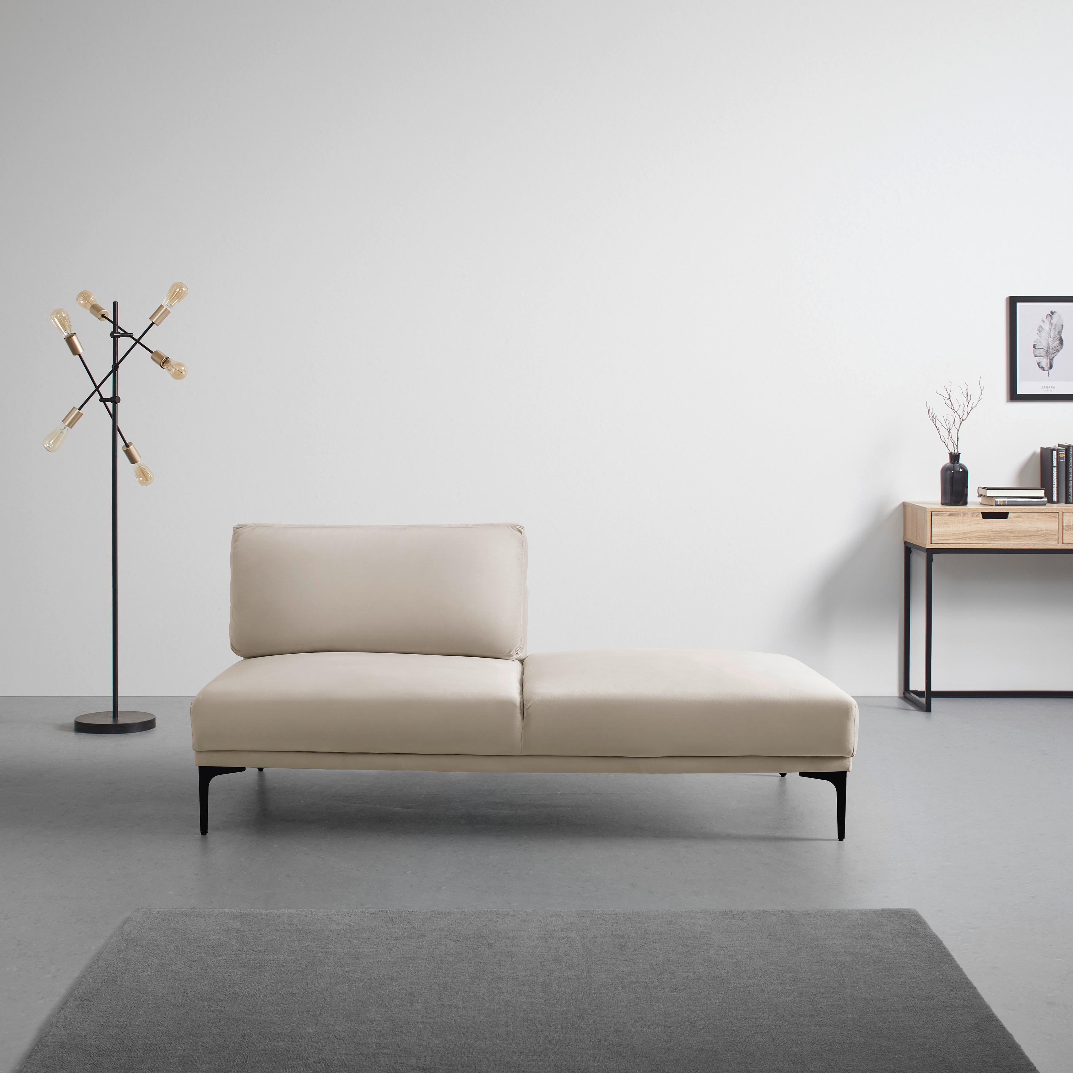 Lenoška Tessa Béžová - černá/béžová, Moderní, kov/textil (180,5/82,5/88,5cm) - Bessagi Home