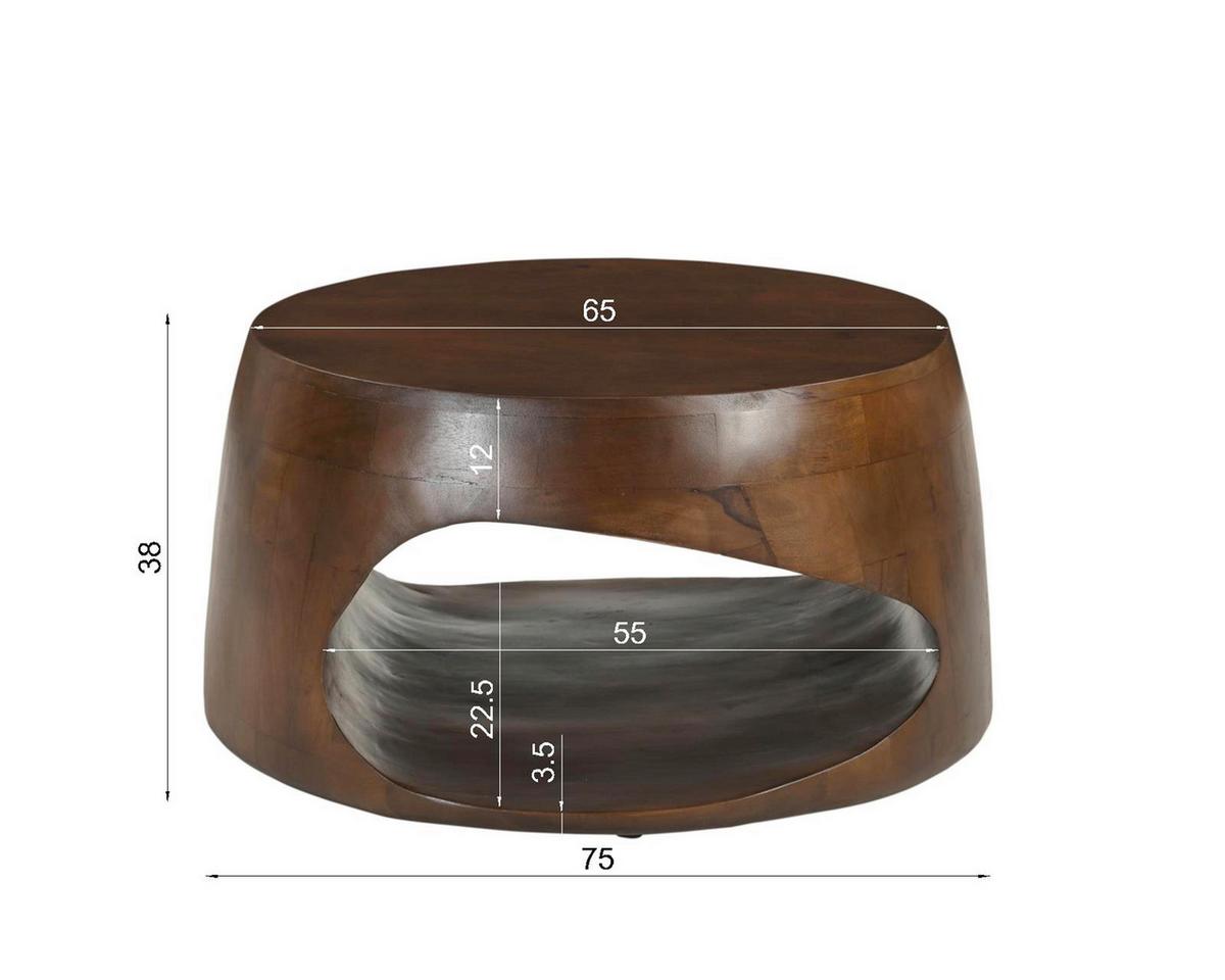 COUCHTISCH Mangoholz B: 75cm - Braun, Design, Holz (75/75/38cm) - MID.YOU