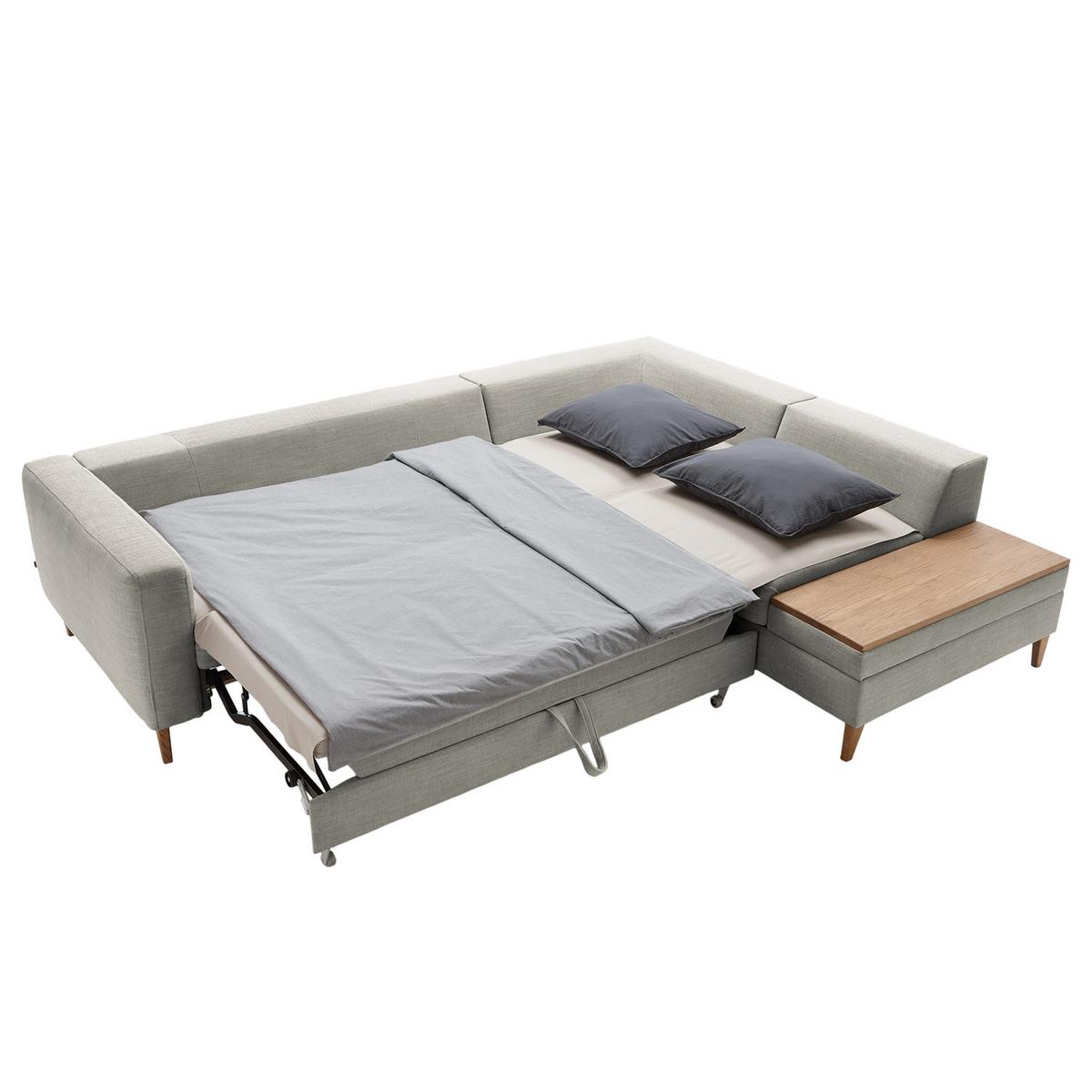 Ecksofa Alika, Grau S: 260x204 cm - Eschefarben/Grau, MODERN, Textil (260/204cm) - Trendmanufaktur