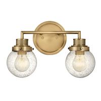 Bad-wandleuchte Poppy Ip44 2-Flammig In Messingfarben - Messingfarben, LIFESTYLE, Glas/Metall (37.3/25/18.3cm) - Elstead Lighting