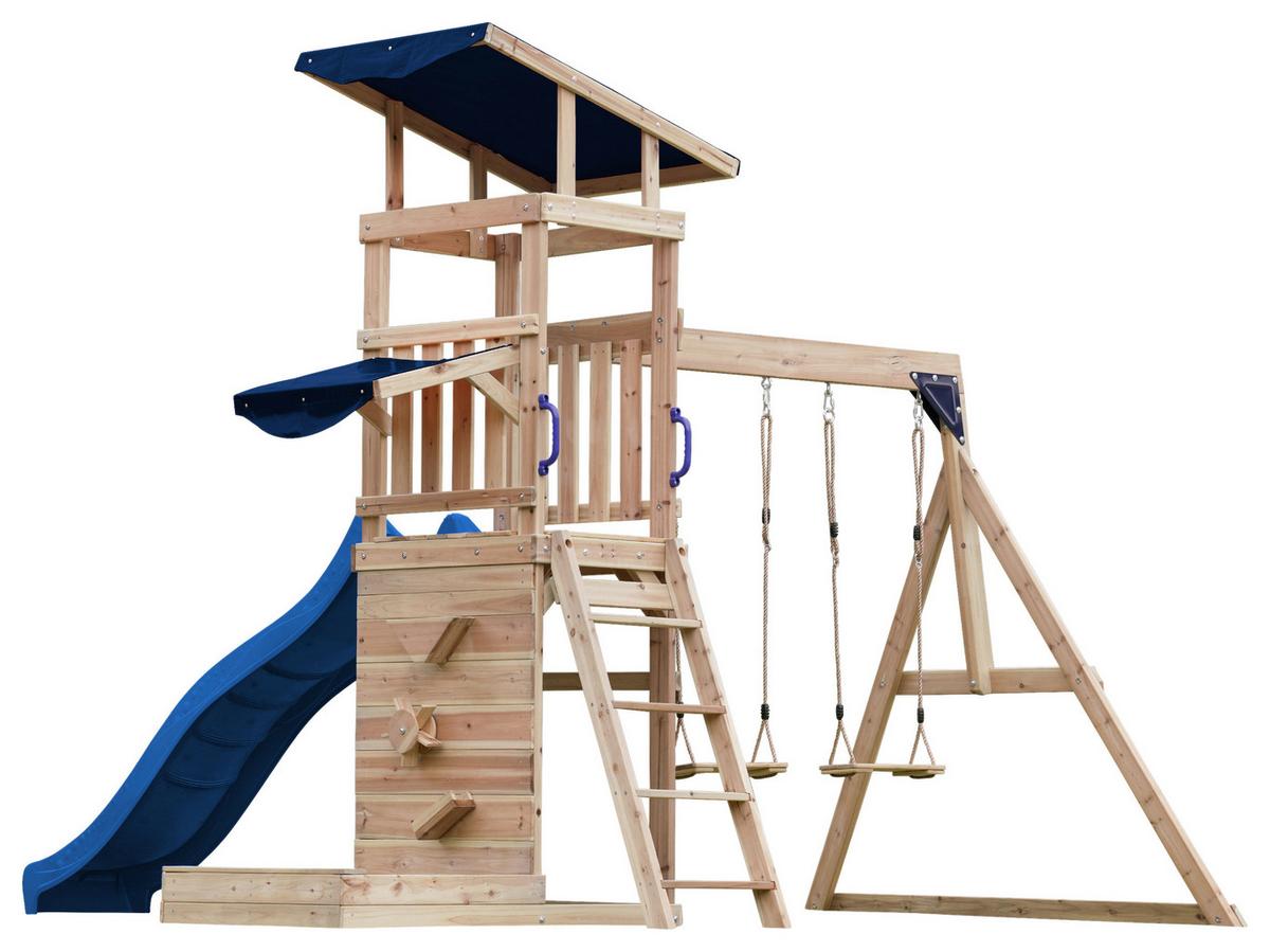 Spielturm A030.502.00 - Blau/Braun, KONVENTIONELL, Holz (345/270/336cm) - Ambia Garden