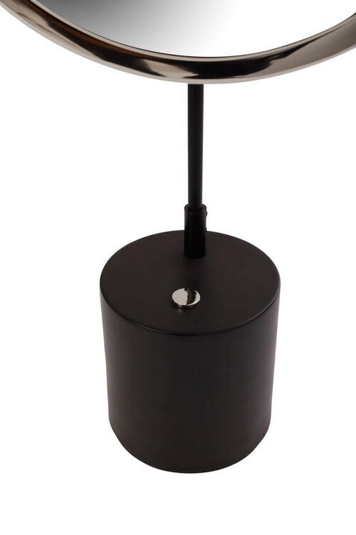 Tischspiegel Eleganca 65 Cm Metall Schwarz/silberfarben - Silberfarben/Schwarz, MODERN, Glas/Metall (30/65/13cm) - Kayoom