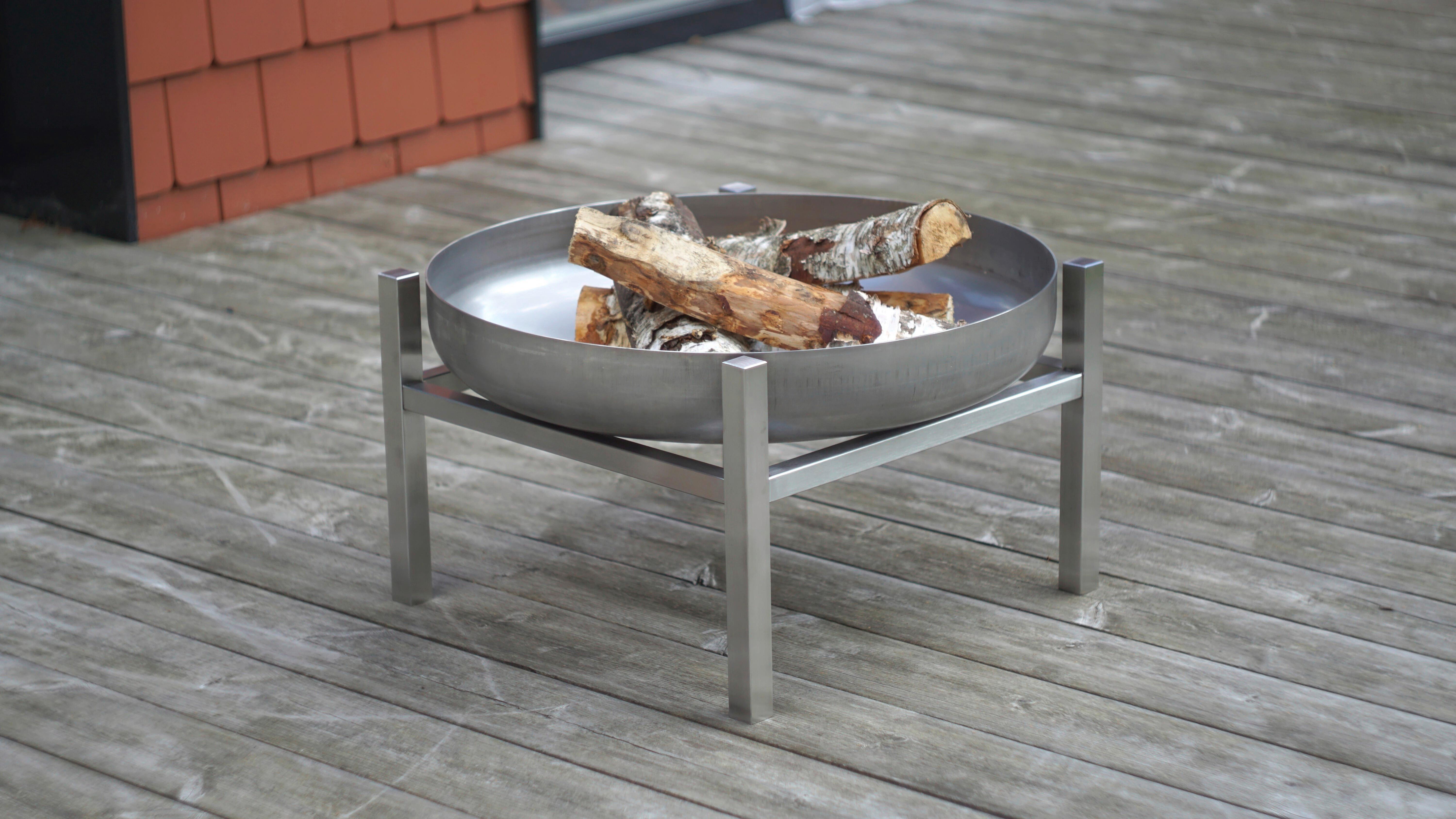 Feuerschale Cube M Edelstahl - Edelstahlfarben, Basics, Metall (63/63/34,5cm)