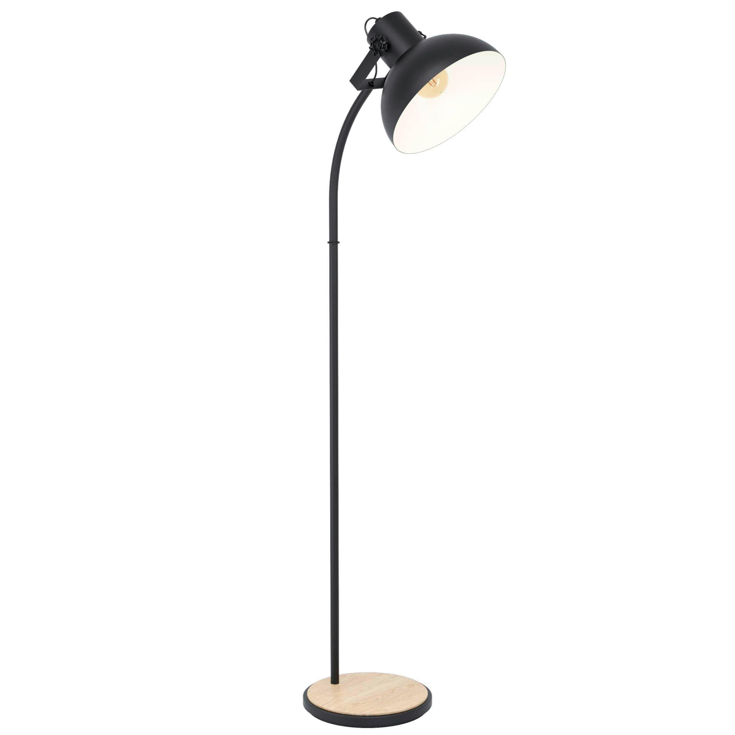 Stehleuchte 43166* Lubenham - Schwarz/Braun, LIFESTYLE, Holz/Metall (47,5/30/160cm) - Eglo