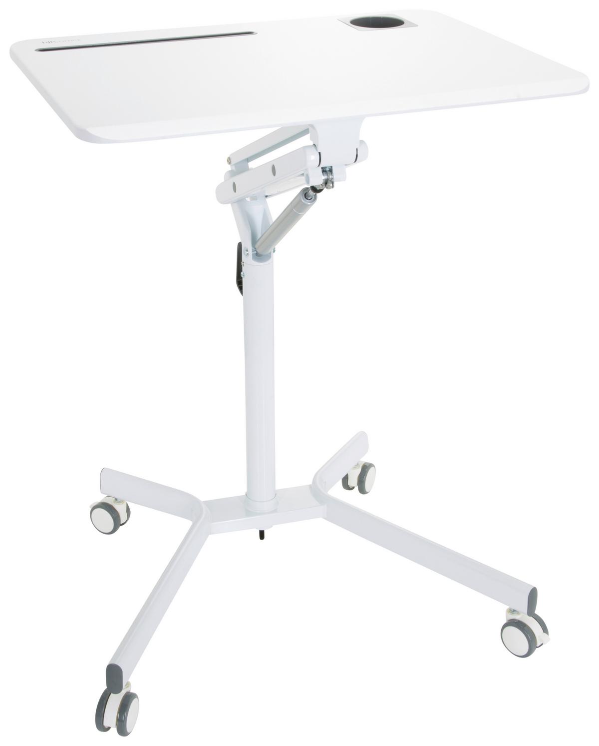 Stehschreibtisch Stand Vm-Su höhenverstellbar Weiß - Weiß, Basics, Holzwerkstoff/Kunststoff (77/73-105/57cm) - MID.YOU