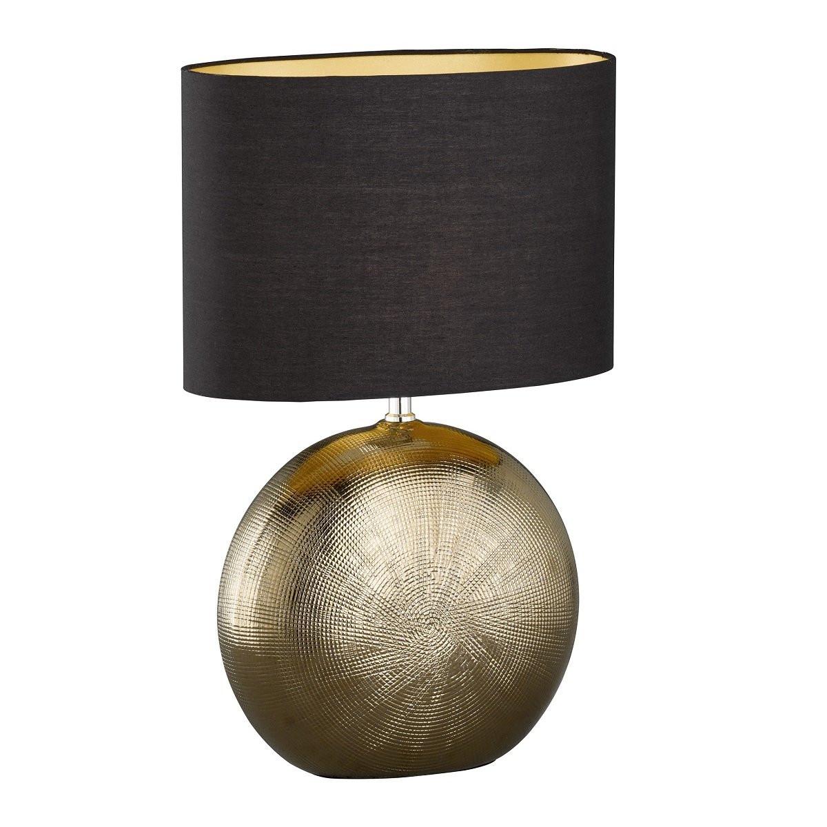 Tischleuchte 50556 Foro - Goldfarben/Schwarz, KONVENTIONELL, Keramik/Kunststoff (34/17/53cm) - Fischer & Honsel