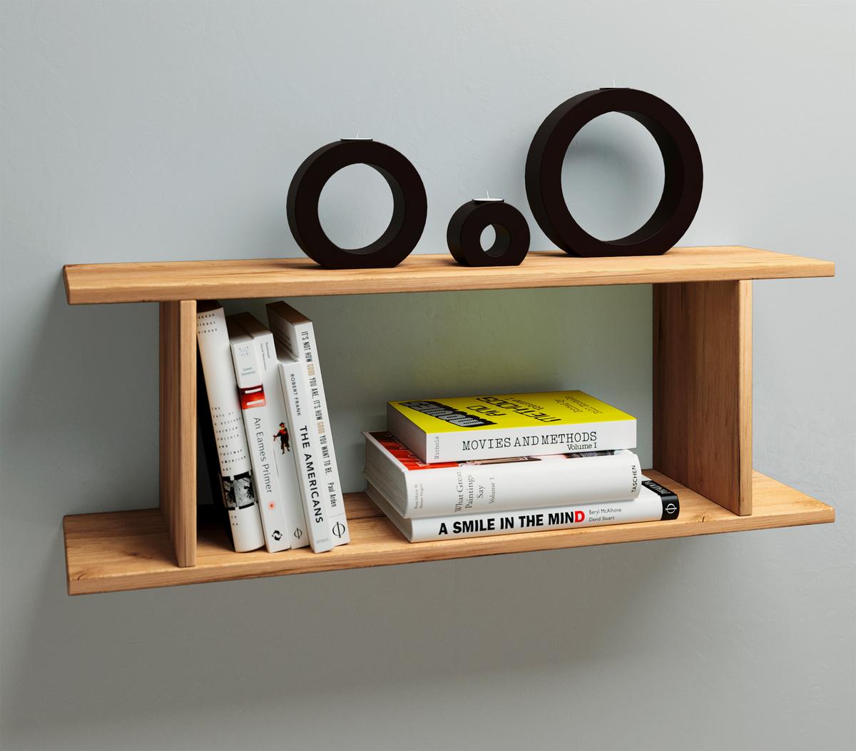 Wandregal Sirola Honigeichefarben, B: 80cm - Honigeiche, Design, Holzwerkstoff (80/28/19,7cm) - MID.YOU