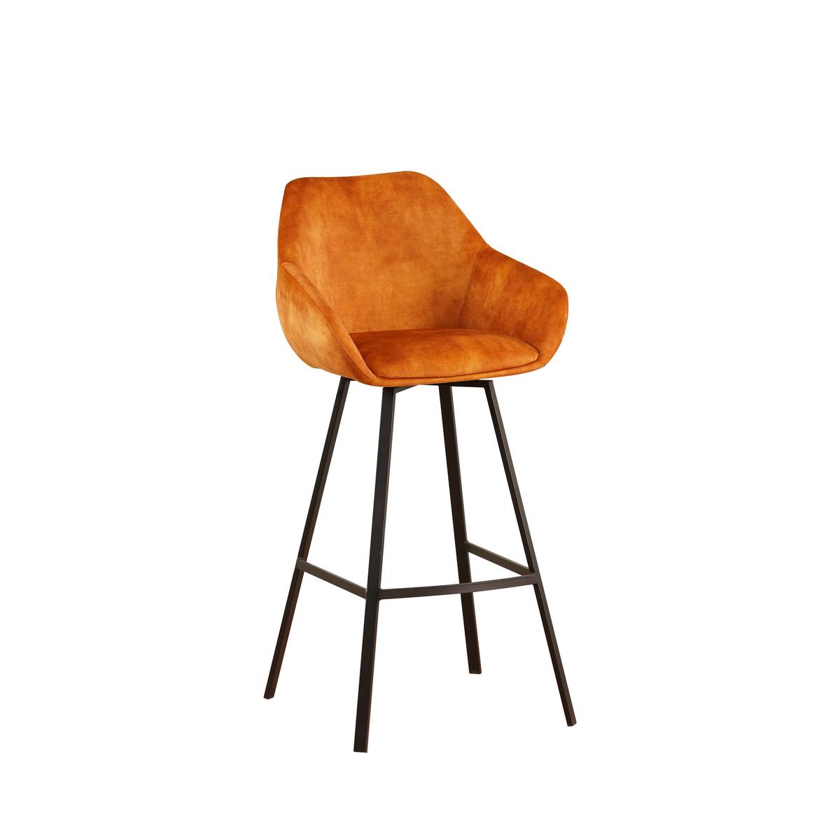 Barhocker-Set Casper Cognag B: 55 cm - Cognac/Gelb, MODERN, Textil/Metall (55/109/57cm) - MID.YOU