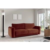 Schlafsofa Norman Rostfarben B: 252cm - Rostfarben/Schwarz, Design, Textil (252/93/167cm) - Livetastic