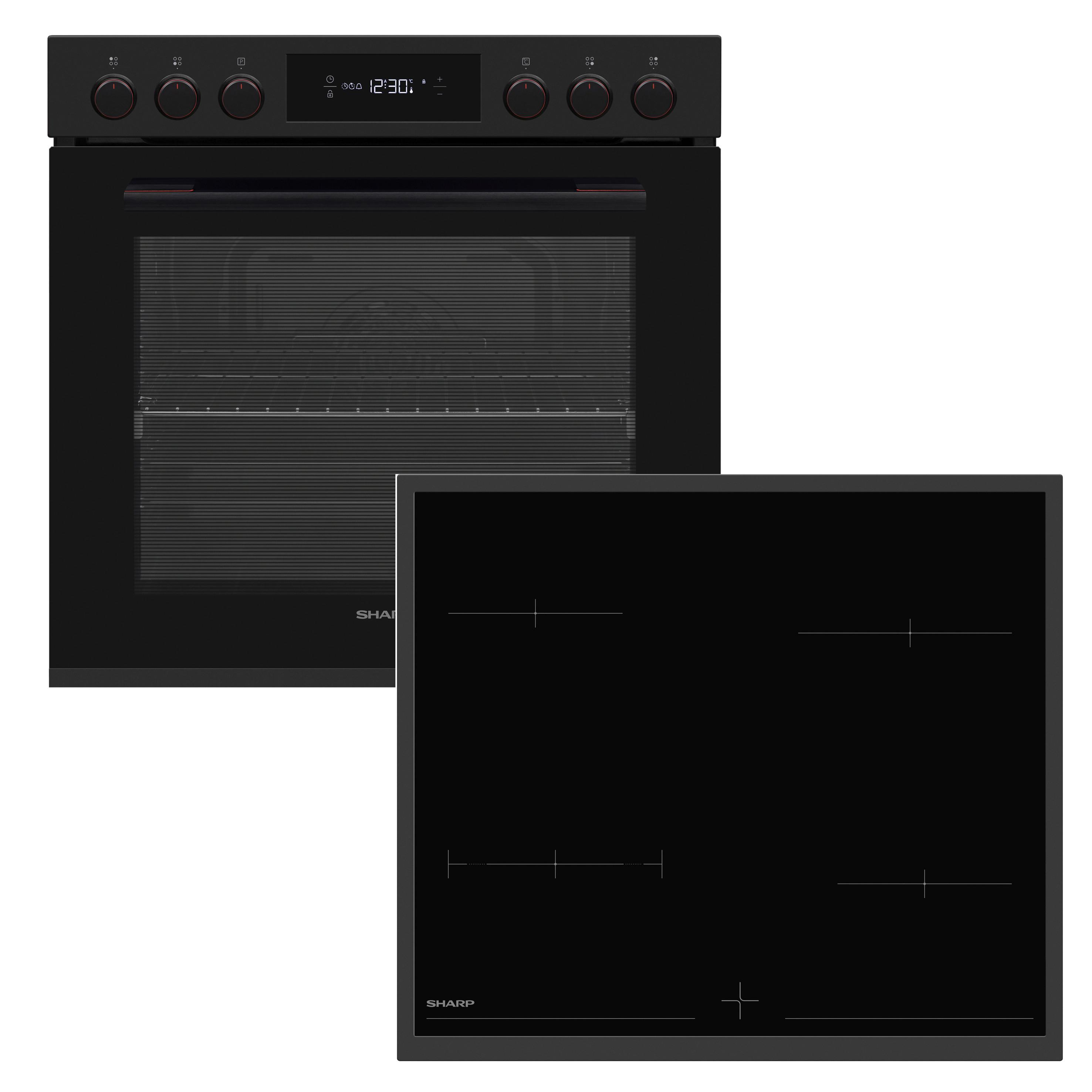 Einbauherd-Set Schwarz/Glaskeramik B:59,5cm