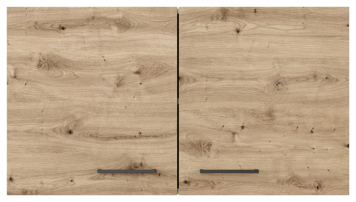 HORNÁ KUCHYNSKÁ SKRINKA CARA H 100 - čierna/dub artisan, Konventionell, kov/kompozitné drevo (100/54,8/32cm) - FlexWell