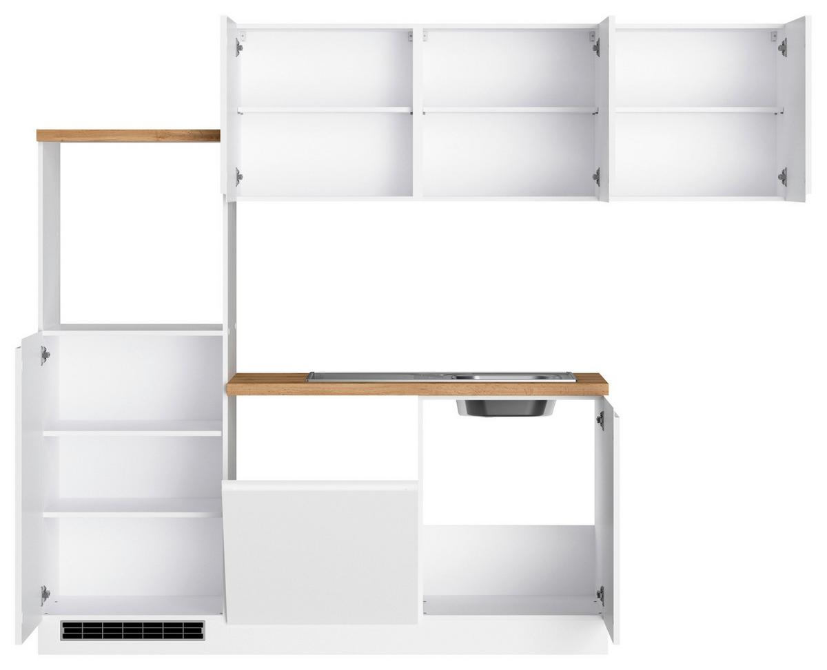 Eckküche Monza Ohne Geräte 240x240 Cm Weiß/eiche Dekor - Weiß Hochglanz/Eiche Wotan, LIFESTYLE, Holzwerkstoff (240/240cm) - Held