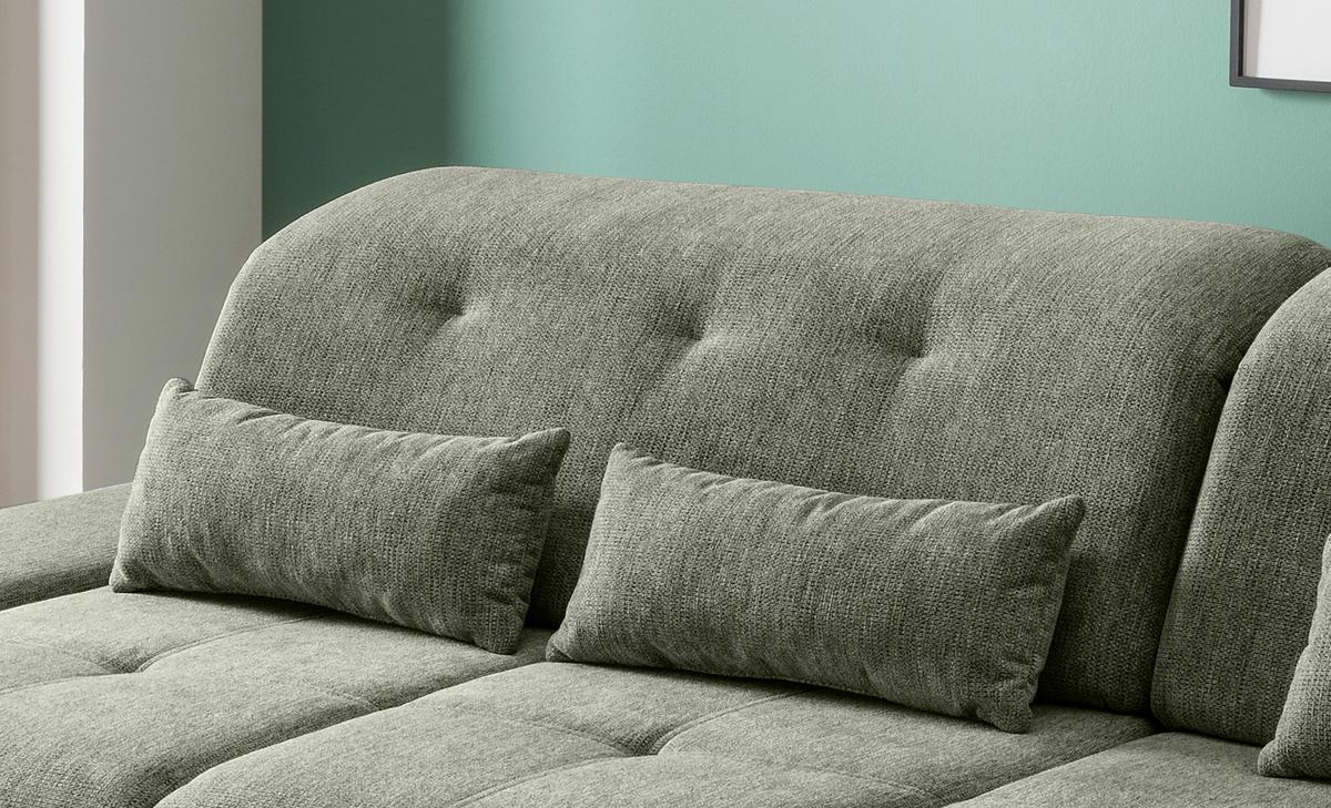 Ecksofa Mit Schlaffunktion Dalida Dunkelgrün,s:280x254 Cm - Chromfarben/Dunkelgrün, Design, Textil (280/254cm) - Livetastic