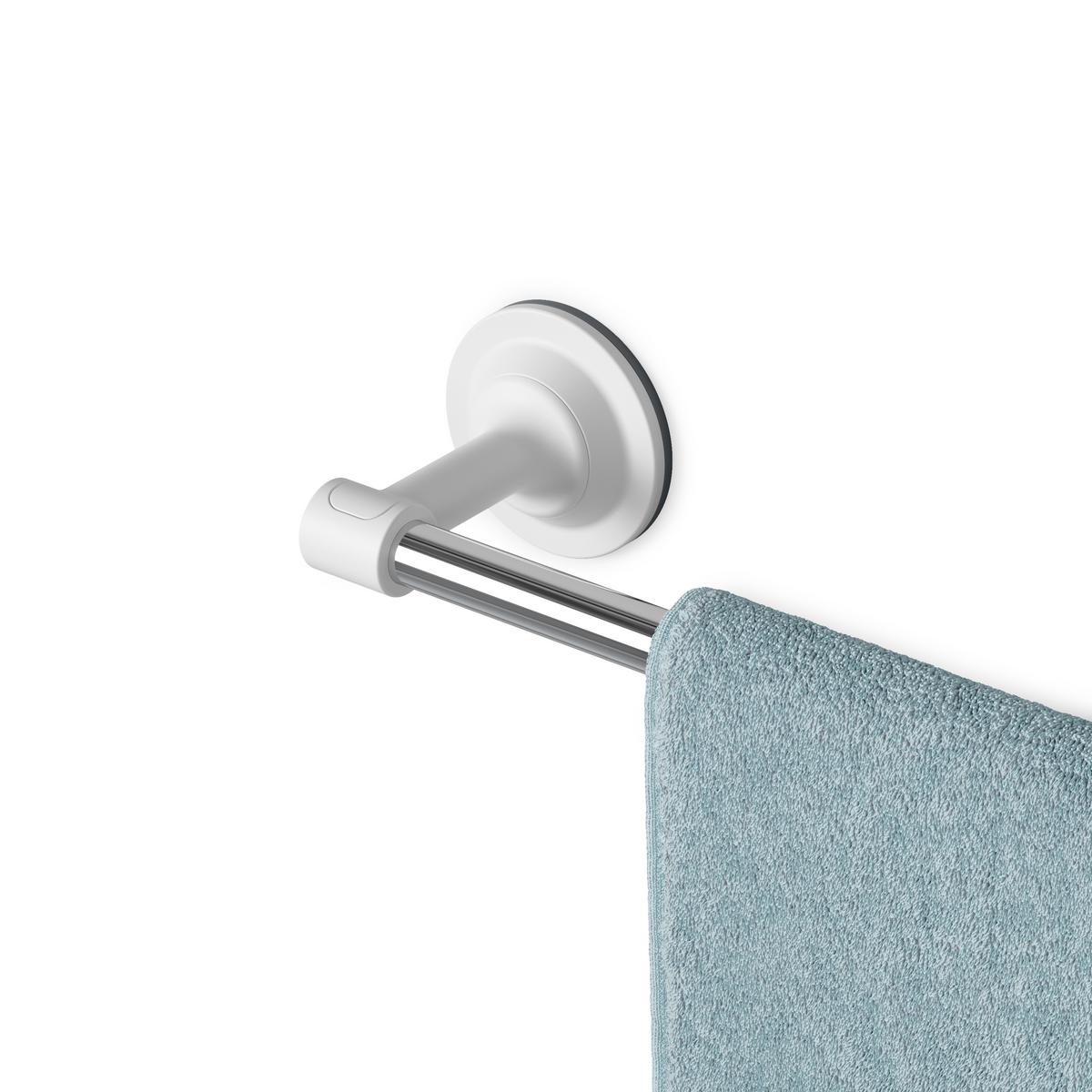 DRŽÁK NA RUČNÍKY EASY - bílá/barvy hliníku, Moderní, kov/plast (61/8,9/6,7cm) - Premium Living