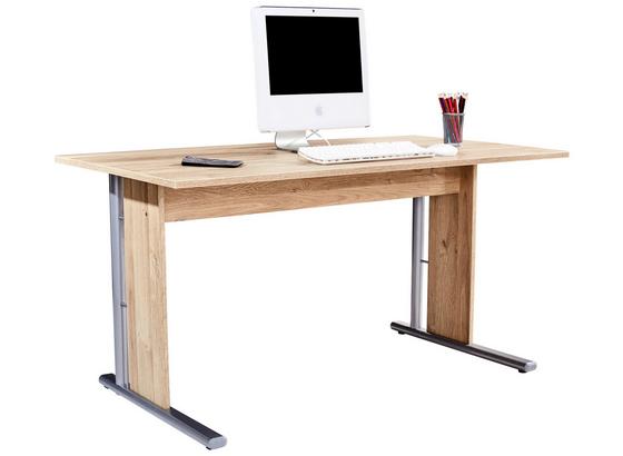 Písací Stôl Mindi - farby dubu, Moderný, umelá hmota/kov (150/72/70cm) Písací Stôl Mindi - farby dubu, Moderný, umelá hmota/kov (150/72/70cm)