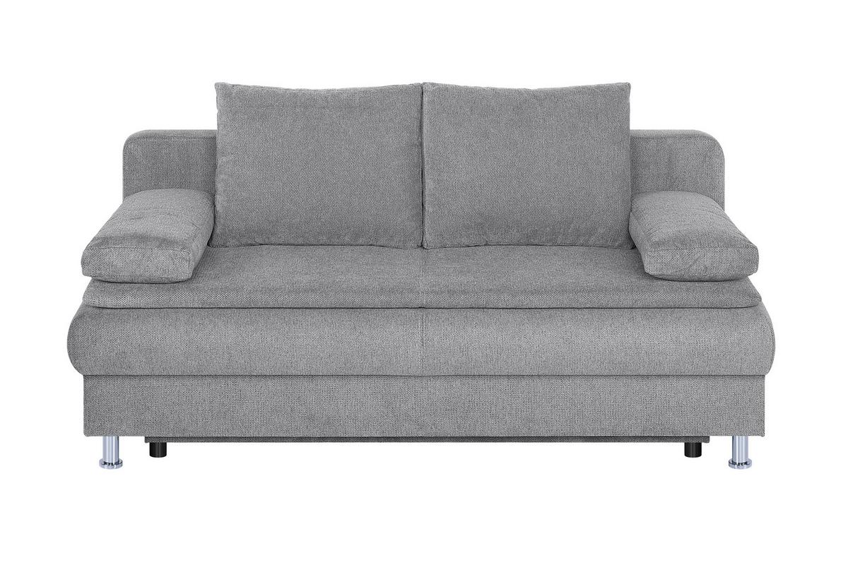 Schlafsofa mit Bettkasten Ken Taupe - Taupe/Chromfarben, Design, Holzwerkstoff/Textil (200/92/90cm) - P & B