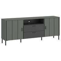 TV-Element Shirley Grau/Grün/Schwarz B: 173,2 cm - Schwarz/Grau, Design, Holzwerkstoff (173,2/65/40cm)