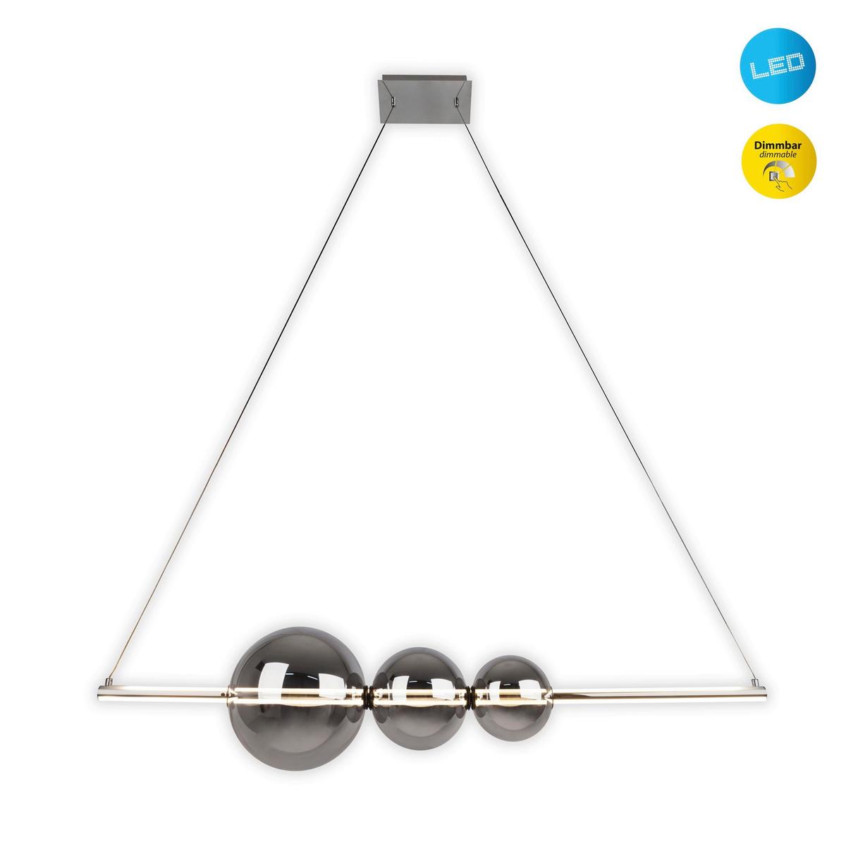 LED-Pendelleuchte 6143742 Nova - Design, Glas/Metall (125,3/25/150cm) - Näve