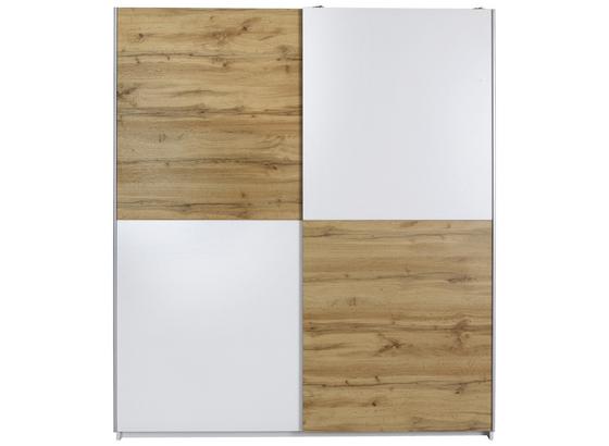 Schwebetürenschrank 170cm Puls, Weiß/ Wotan Eiche Dekor - Eichefarben/Weiß, KONVENTIONELL, Holzwerkstoff (170/195/59cm) Schwebetürenschrank 170cm Puls, Weiß/ Wotan Eiche Dekor - Eichefarben/Weiß, KONVENTIONELL, Holzwerkstoff (170/195/59cm)