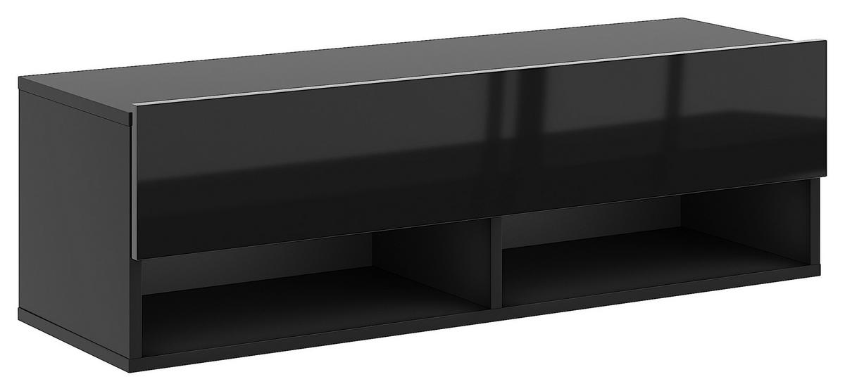 Lowboard Derby 100 - Schwarz Hochglanz/Schwarz, Design, Holzwerkstoff (100/31,5/32,5cm) - Livetastic