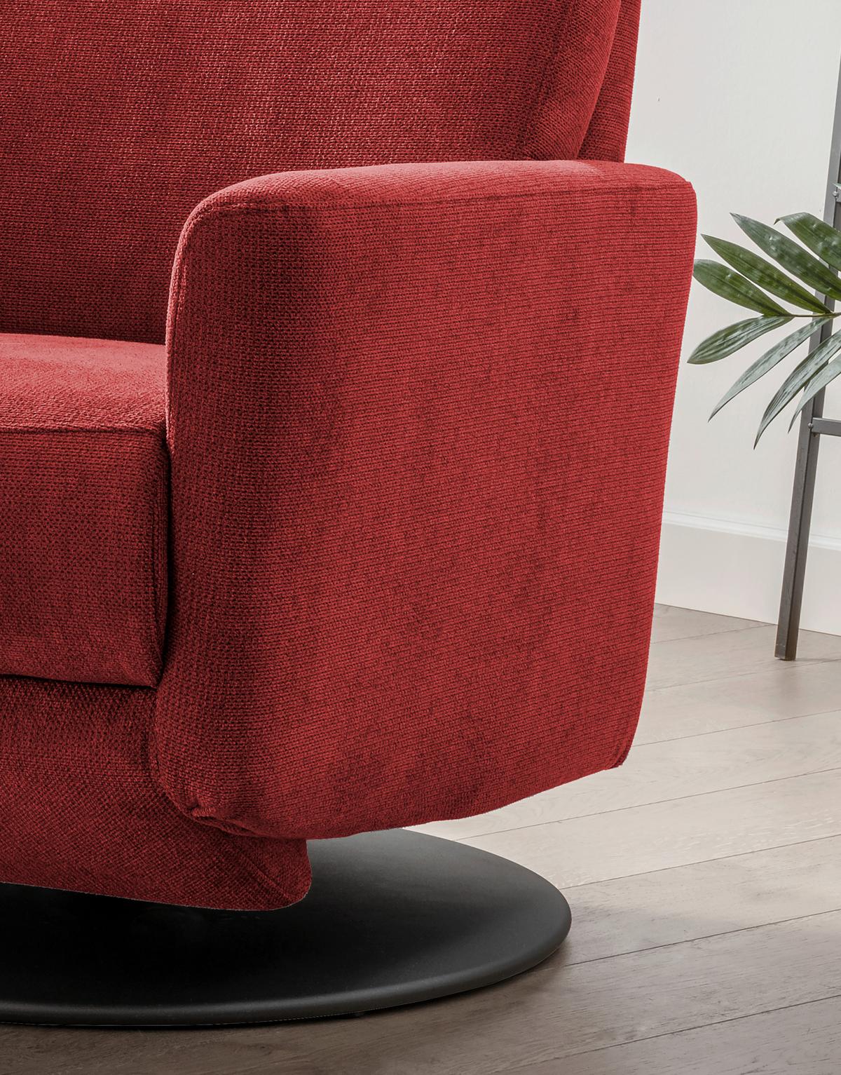 Relaxsessel Centrale T: 87-154 cm, Rot - Rot/Schwarz, MODERN, Textil (77/105/87-154cm) - Livetastic