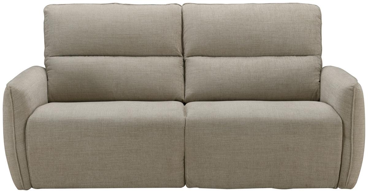 2-Sitzer-Sofa Steffi inkl. Elektr. Relaxfunktion B:196 cm - Beige/Schwarz, KONVENTIONELL, Holz/Textil (196/98/93cm) - Livetastic