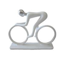 Skulptur Line - Silberfarben/Weiß, KONVENTIONELL, Kunststoff (22,5/5/18cm) - Luca Bessoni