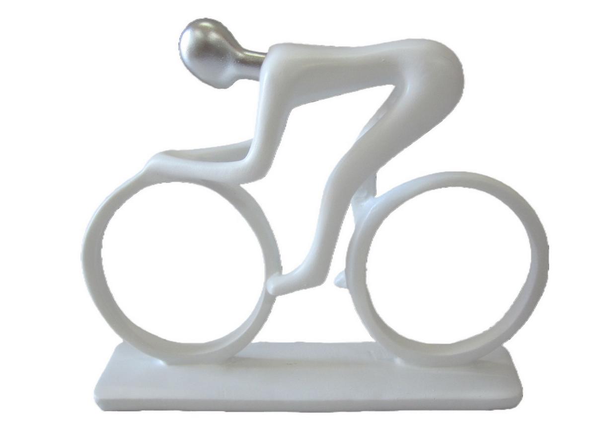 Skulptur Line - Silberfarben/Weiß, KONVENTIONELL, Kunststoff (22,5/5/18cm) - Luca Bessoni
