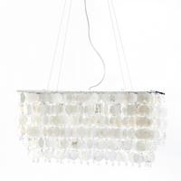 Pendelleuchte Chromfarben Perlmutt L: 70 cm - Chromfarben/Perlmutt, Basics, Naturmaterialien/Metall (70/40/110cm)