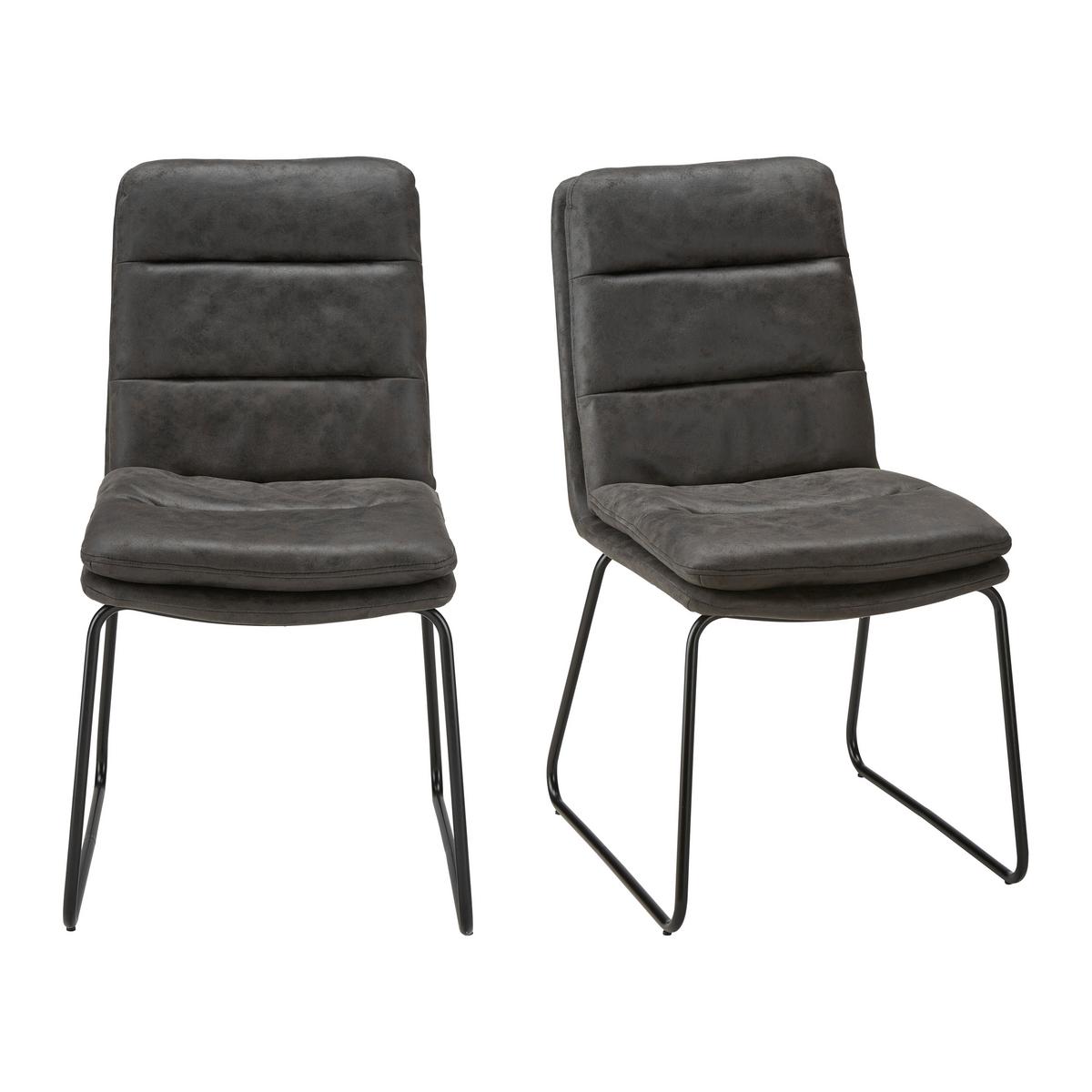 Jídelní židle KONA tmavě šedá - černá/tmavě šedá, Moderní, kov/textil (48/90/65cm) - Bessagi Home