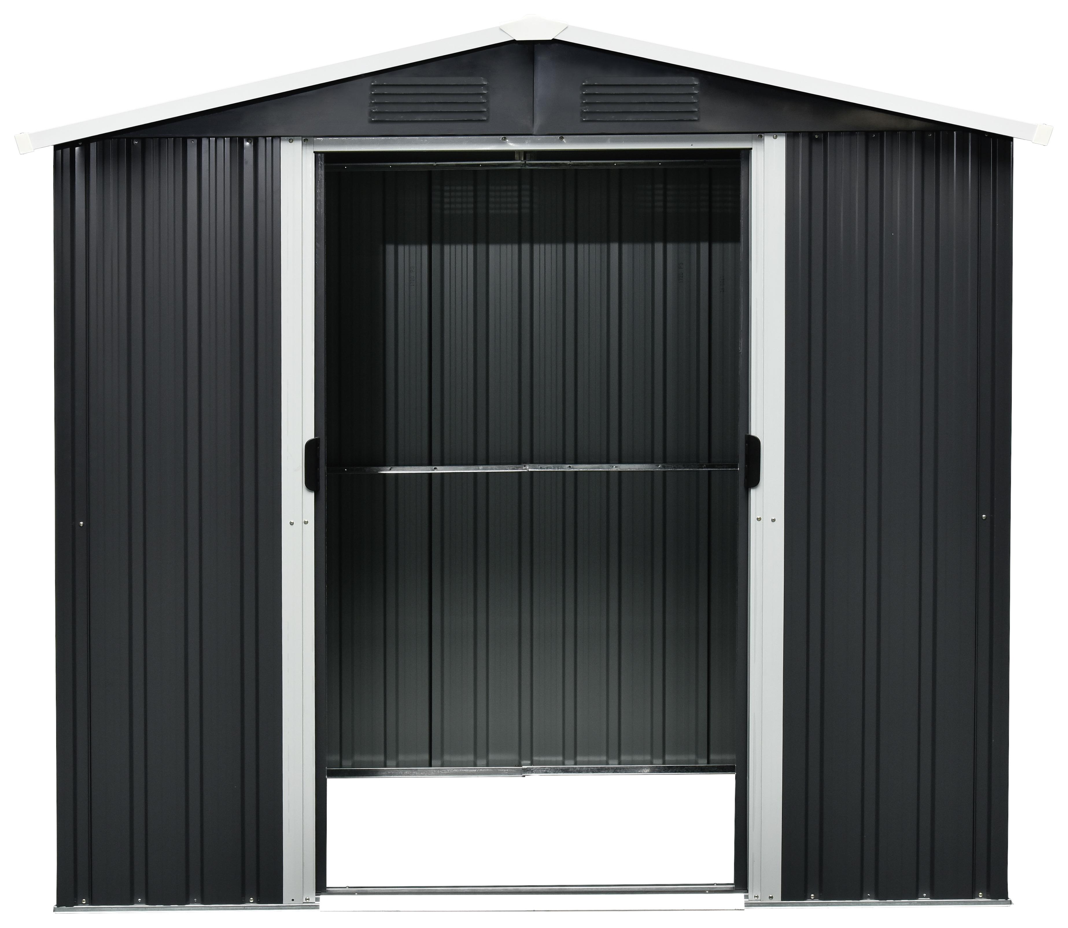 Gerätehaus Ohne Boden 194x184x131 Cm - Anthrazit/Weiß, Basics, Metall (194/184/131cm)