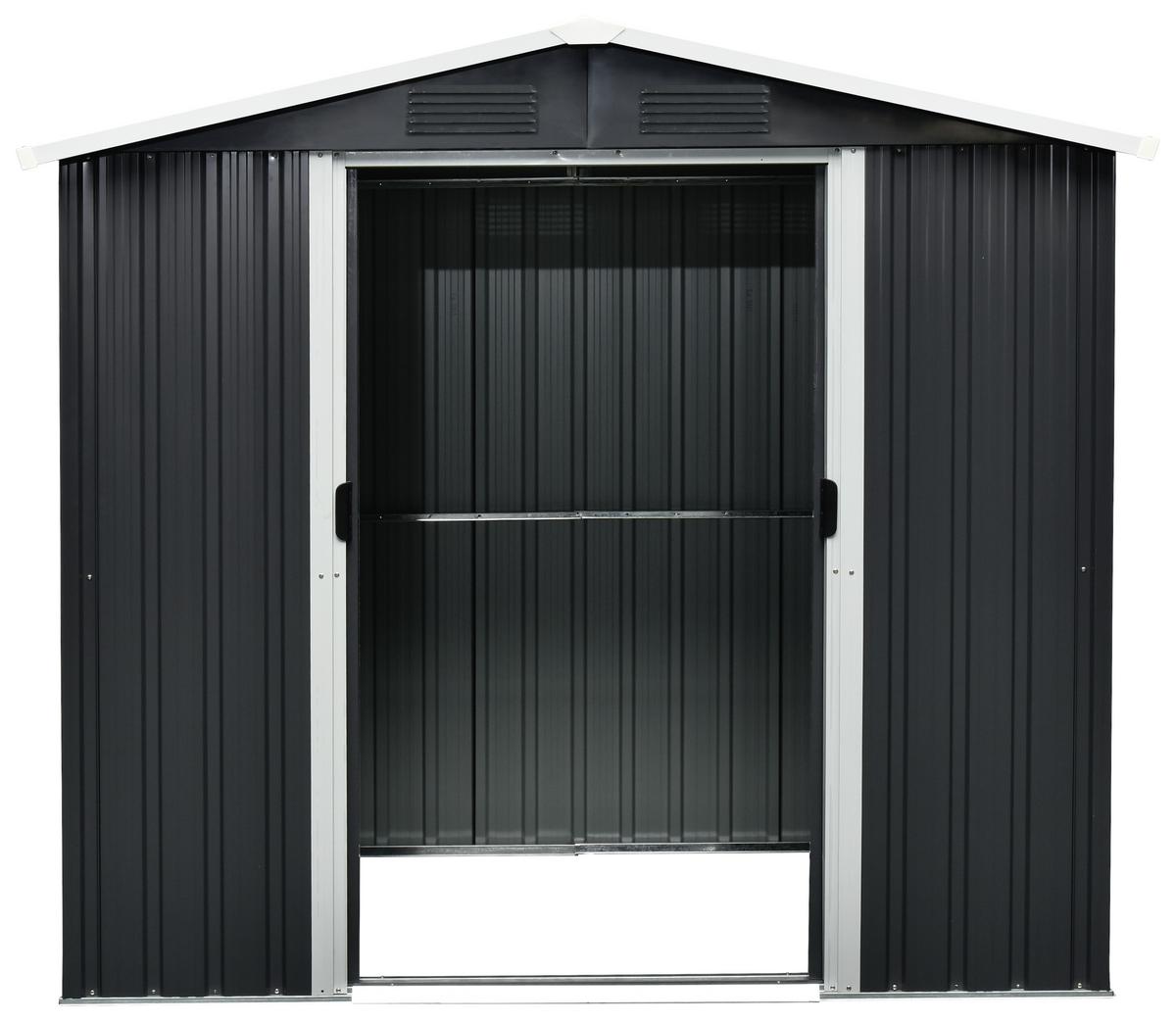 Gerätehaus Ohne Boden 194x184x131 Cm - Anthrazit/Weiß, Basics, Metall (194/184/131cm)