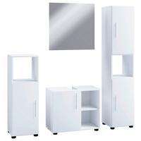 Badmöbel-Set 4-Tlg. Flandu II B: 122 cm Weiß - Weiß, MODERN, Holzwerkstoff (122cm) - MID.YOU