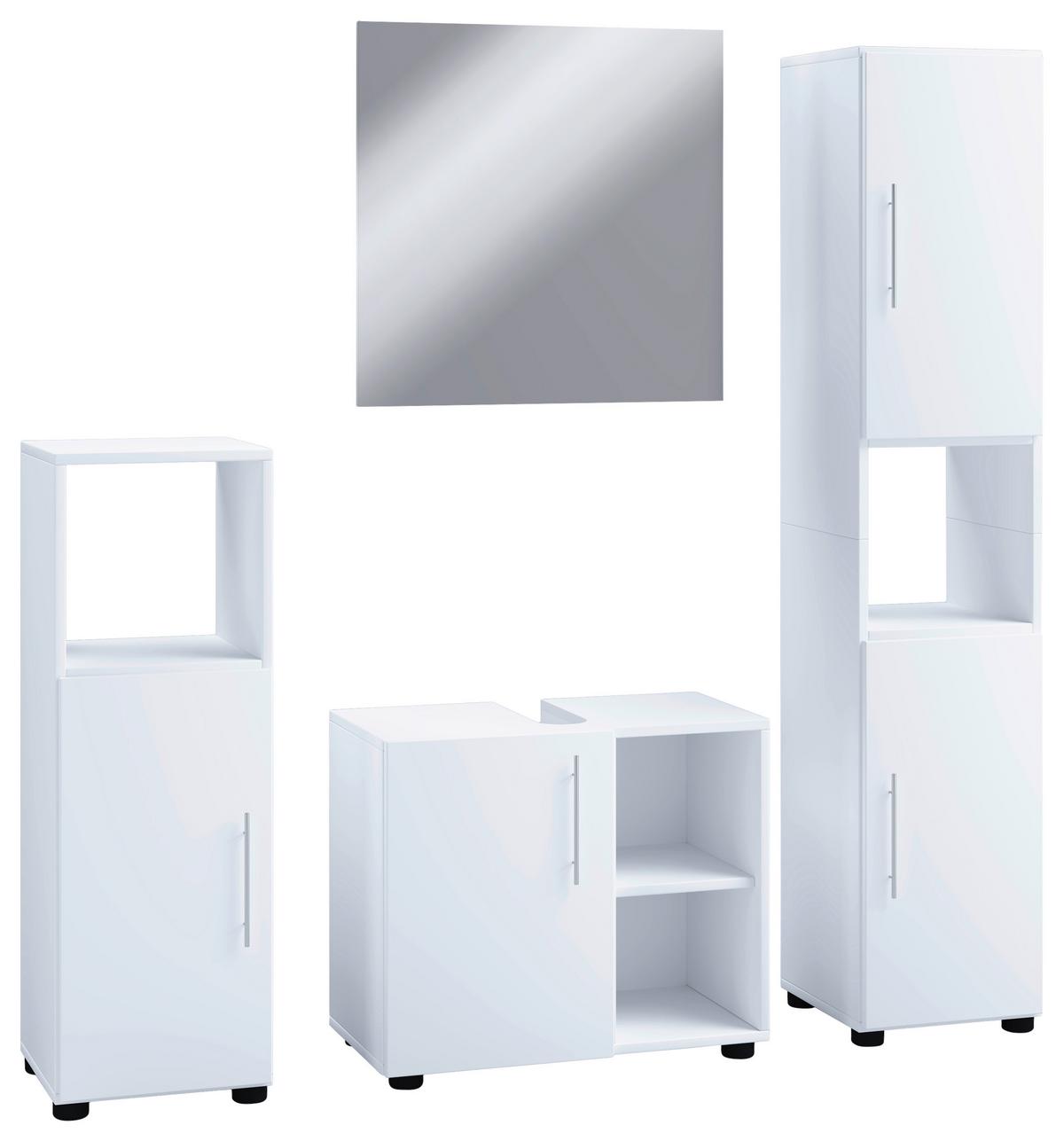 Badmöbel-Set 4-Tlg. Flandu II B: 122 cm Weiß - Weiß, MODERN, Holzwerkstoff (122cm) - MID.YOU