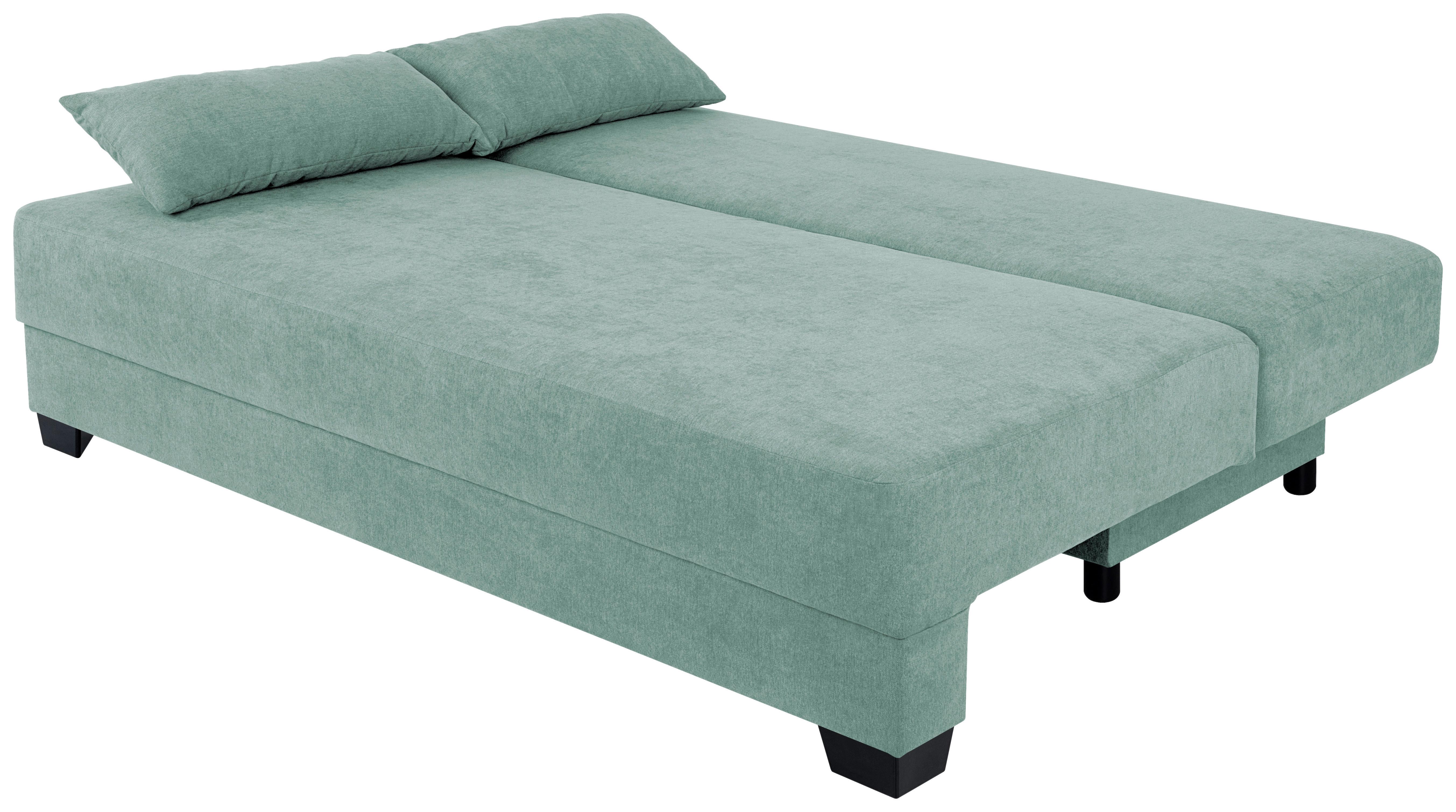 Sofa Mia mit Schlaffunktion Mingrün 200 cm - Schwarz/Rosa, Design, Holzwerkstoff/Textil (200/90/110cm) - P & B