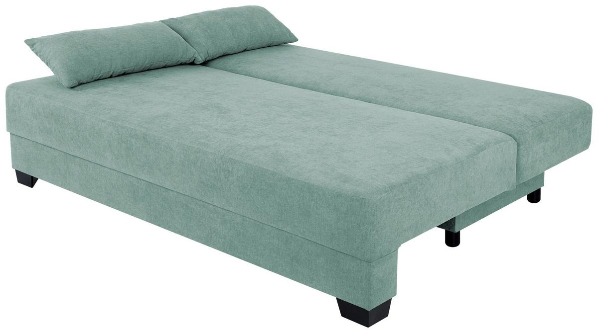 Sofa Mia mit Schlaffunktion Mingrün 200 cm - Schwarz/Rosa, Design, Holzwerkstoff/Textil (200/90/110cm) - P & B