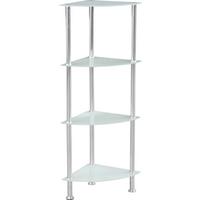 Polc Glare - nemesacélszínű/fehér, Modern, Üveg/fém (30/99/30cm) - Luca Bessoni