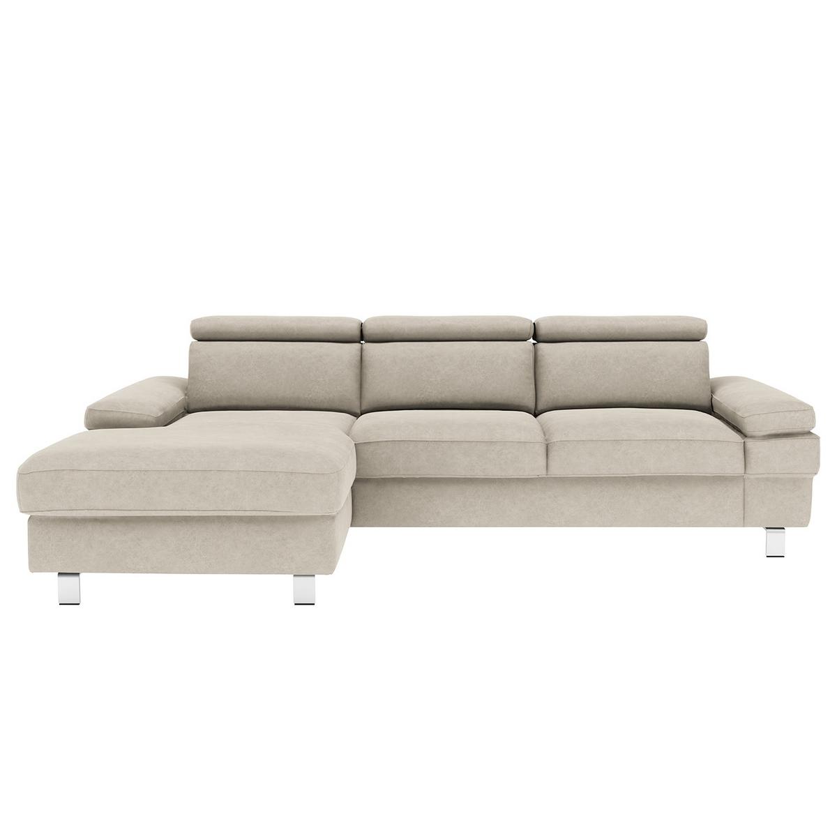 Ecksofa Elvis Silberfarben S: 182x259 Cm - Silberfarben, KONVENTIONELL, Textil (182/259cm) - Trendmanufaktur