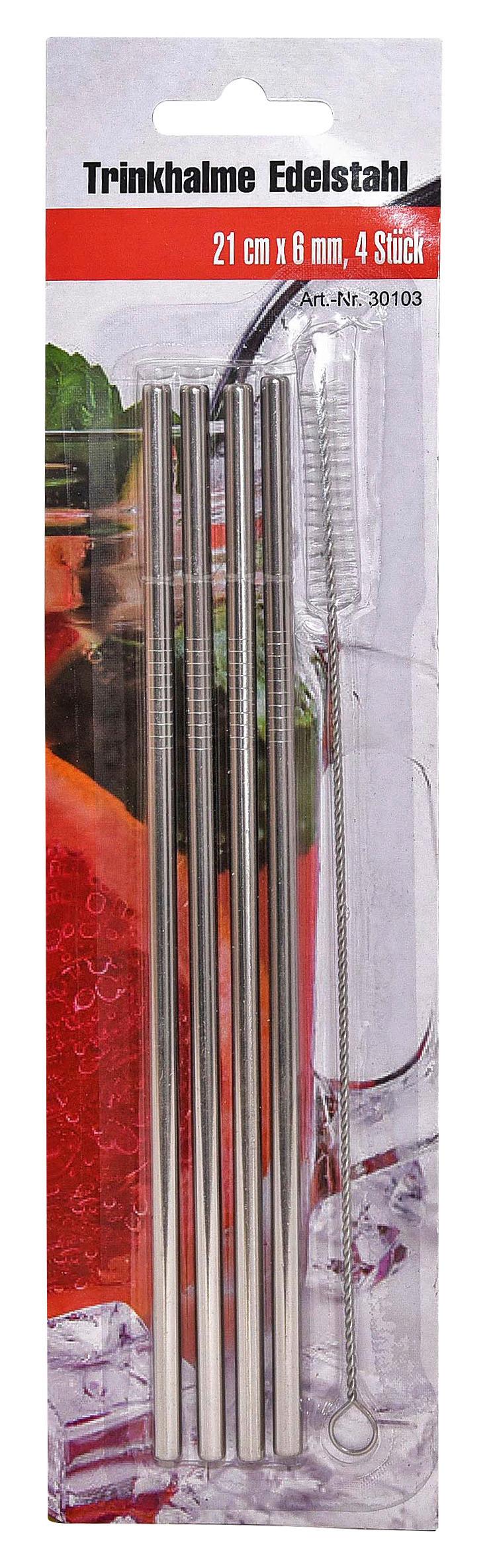 Trinkhalme aus Edelstahl mit praktischer Bürste