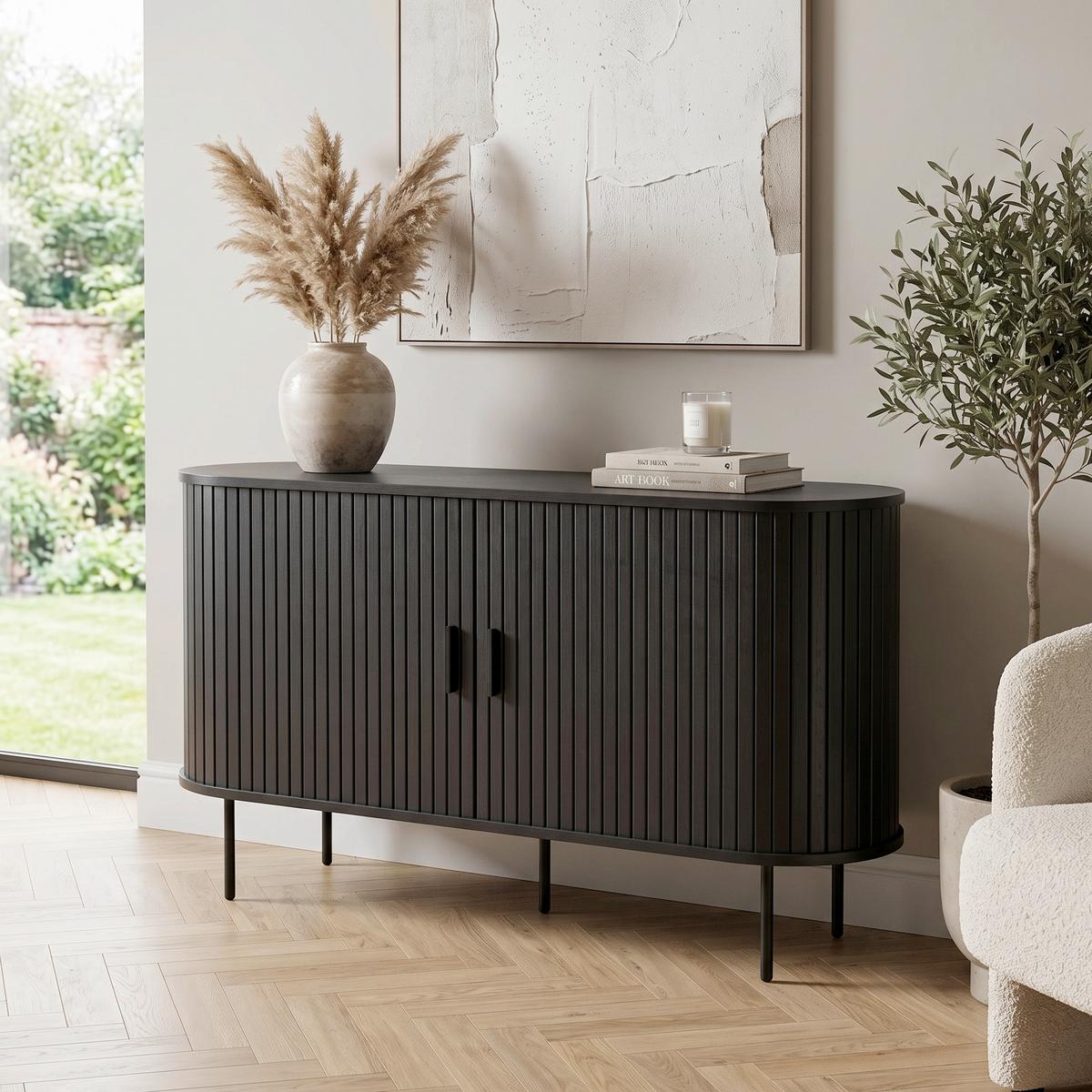 SIDEBOARD Schwarz, B: 140cm - Schwarz, Design, Holzwerkstoff (140/76/40cm) - Livetastic