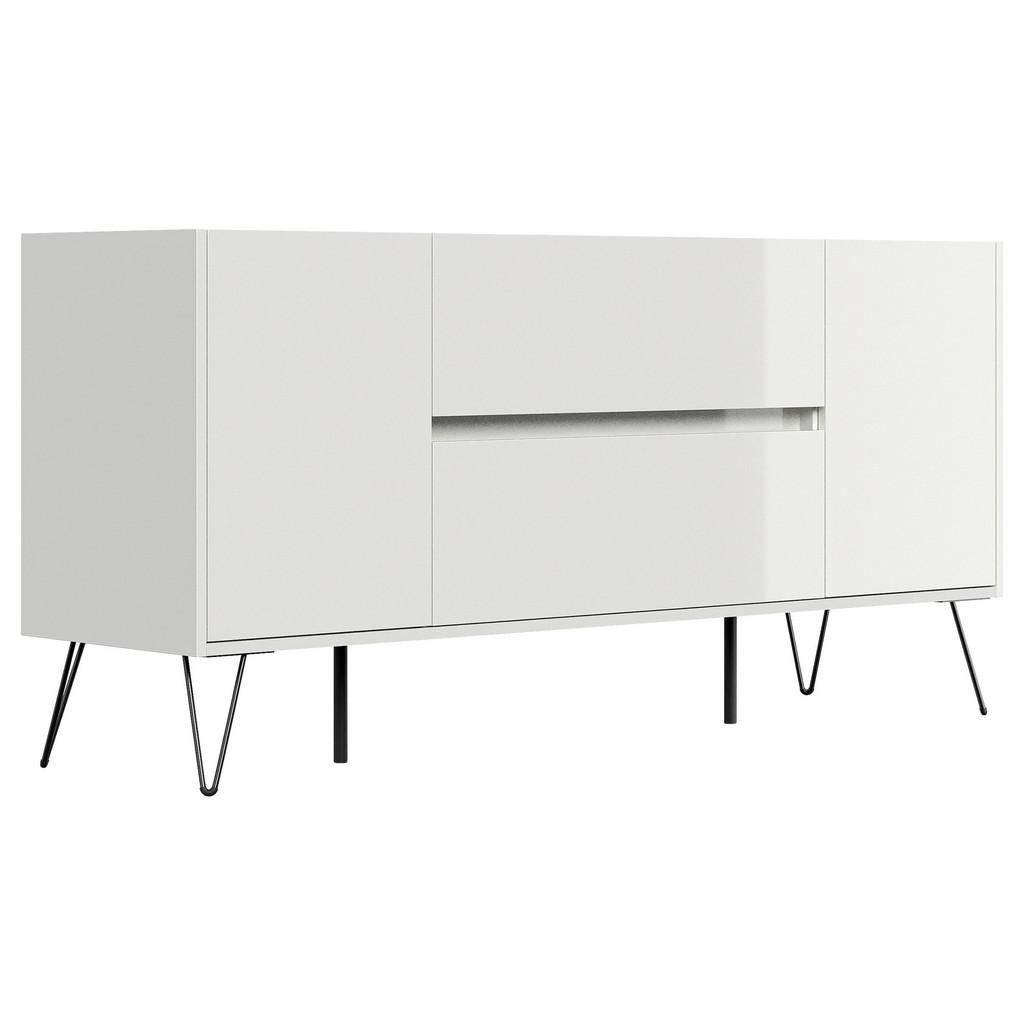 Sideboard Posseik Industrial Weiß B: 155 cm