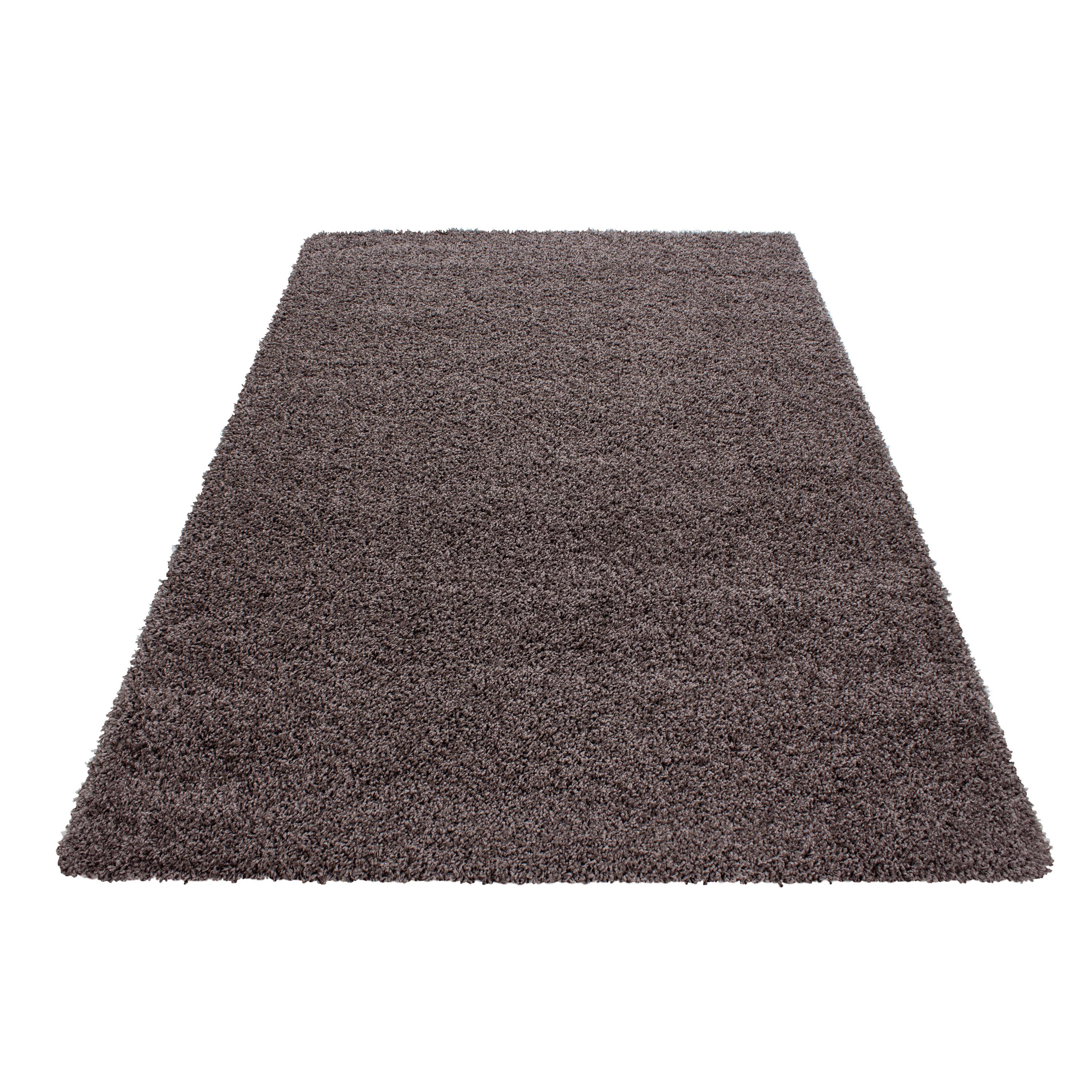 Hochflor Teppich Taupe Life 60x110 cm - Taupe, KONVENTIONELL, Textil (60/110cm) - Novel
